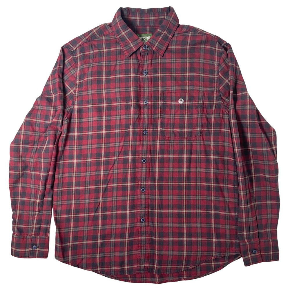 American Eagle Flannel Shirt Mens Medium Red Plaid NWT Button Long Sleeve Casual